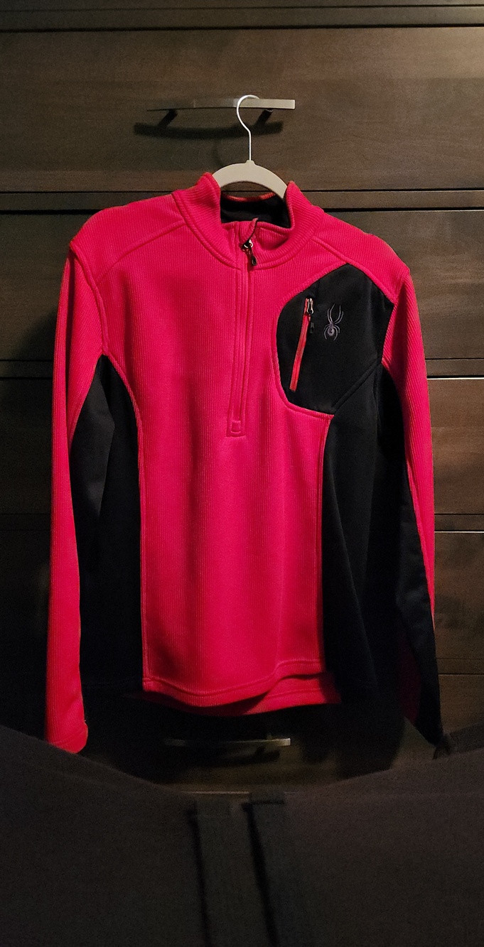 Spyder Red and Black Half-Zip Fleece Pullover